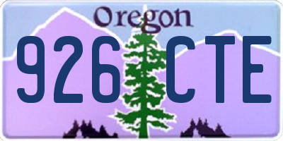 OR license plate 926CTE