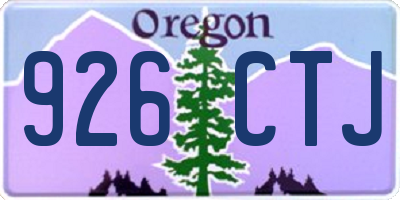 OR license plate 926CTJ