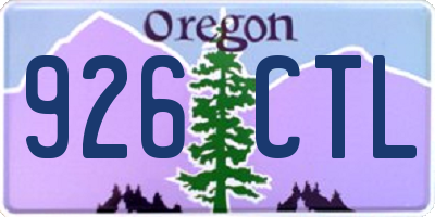 OR license plate 926CTL