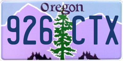 OR license plate 926CTX