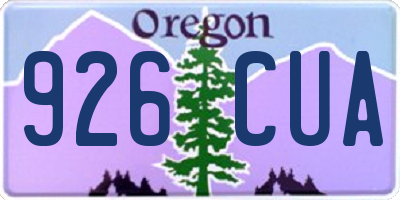 OR license plate 926CUA