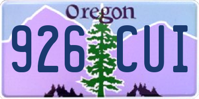OR license plate 926CUI