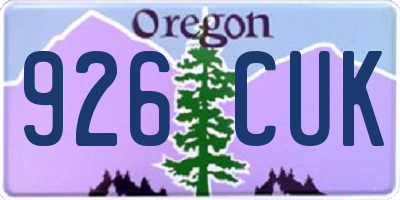 OR license plate 926CUK