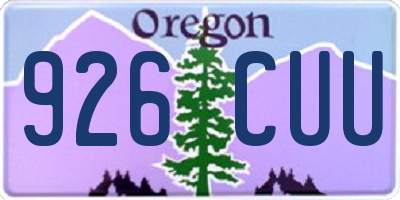 OR license plate 926CUU