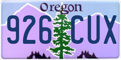 OR license plate 926CUX