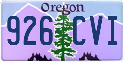 OR license plate 926CVI
