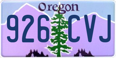 OR license plate 926CVJ