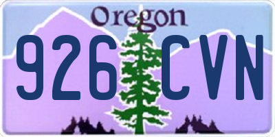 OR license plate 926CVN
