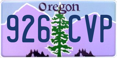 OR license plate 926CVP