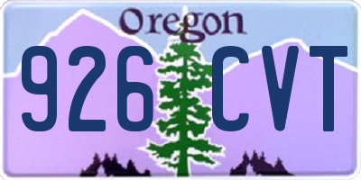 OR license plate 926CVT