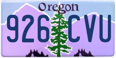 OR license plate 926CVU