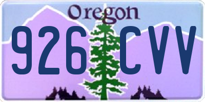 OR license plate 926CVV