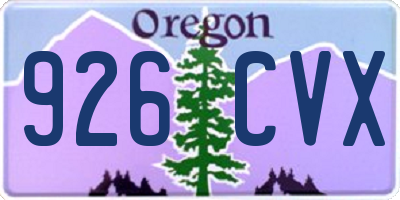 OR license plate 926CVX