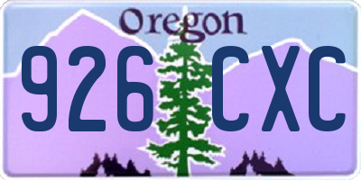 OR license plate 926CXC