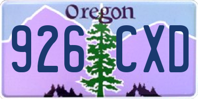 OR license plate 926CXD