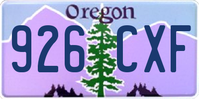 OR license plate 926CXF
