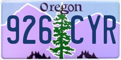 OR license plate 926CYR