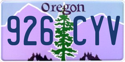 OR license plate 926CYV