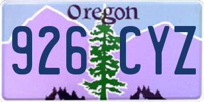 OR license plate 926CYZ
