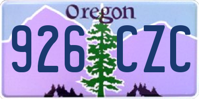 OR license plate 926CZC