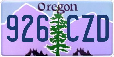 OR license plate 926CZD