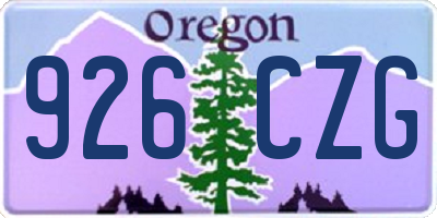 OR license plate 926CZG