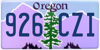 OR license plate 926CZI