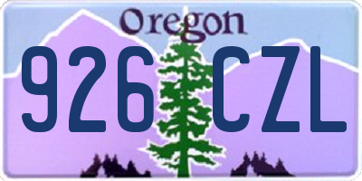 OR license plate 926CZL