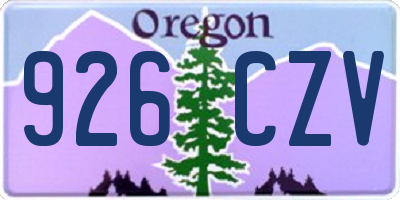OR license plate 926CZV