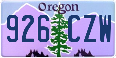 OR license plate 926CZW