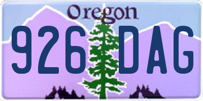 OR license plate 926DAG
