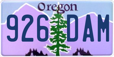 OR license plate 926DAM