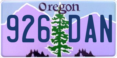 OR license plate 926DAN