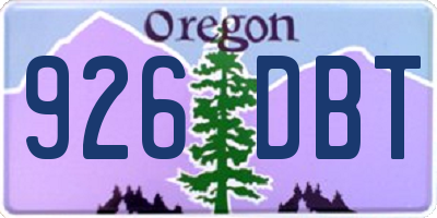 OR license plate 926DBT