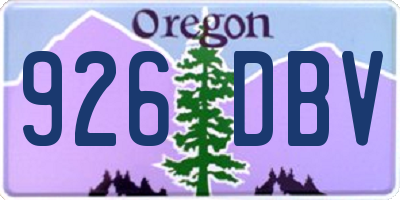 OR license plate 926DBV
