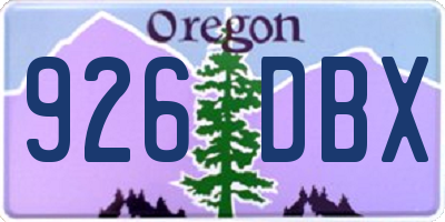 OR license plate 926DBX