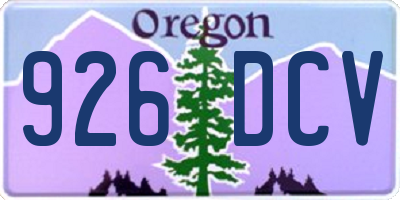 OR license plate 926DCV