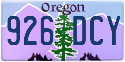OR license plate 926DCY