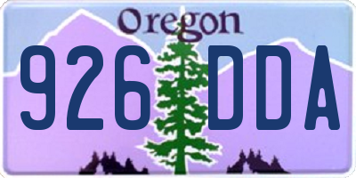 OR license plate 926DDA