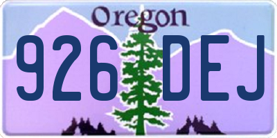 OR license plate 926DEJ