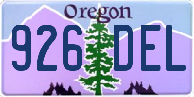 OR license plate 926DEL