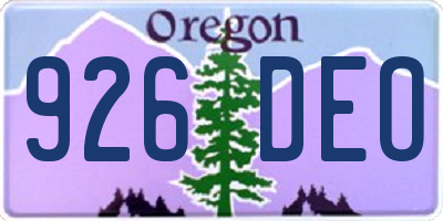 OR license plate 926DEO