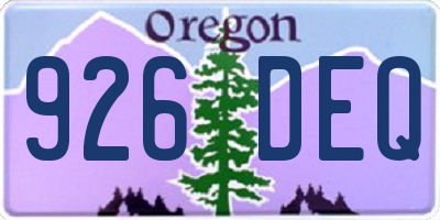 OR license plate 926DEQ