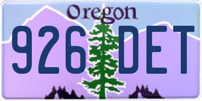 OR license plate 926DET