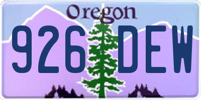 OR license plate 926DEW