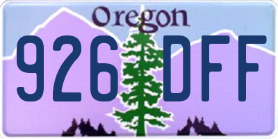 OR license plate 926DFF