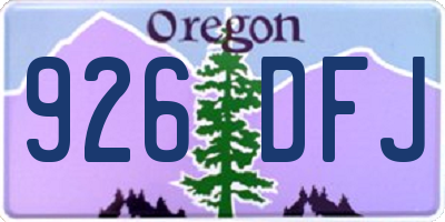 OR license plate 926DFJ