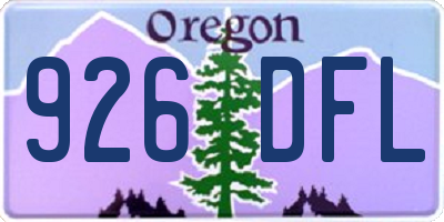 OR license plate 926DFL