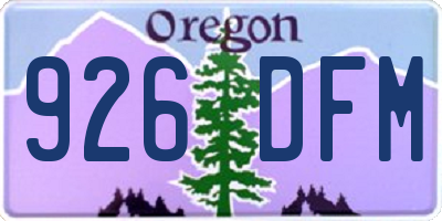 OR license plate 926DFM