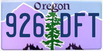 OR license plate 926DFT